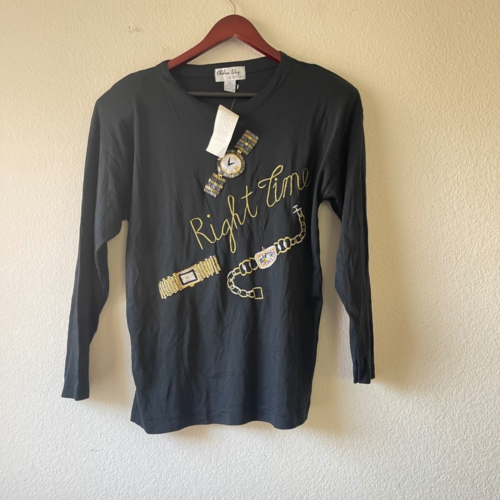 NWT Vintage Black Watch Graphic‎ Long Sleeve T Shirt Top size small